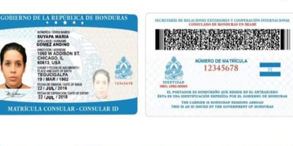 Matrícula Consular de Honduras